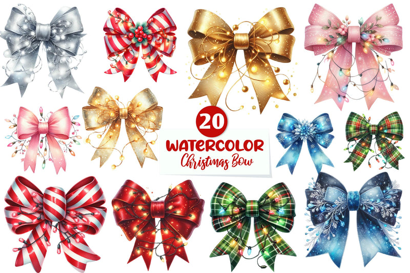 Christmas Bow Clipart Bundle - CraftNest - Digital Crafting and Art