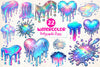 Holographic Drips And Splashes Clipart Bundle