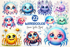 Kawaii Spider Clipart Bundle 2 - CraftNest - Digital Crafting and Art