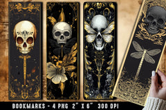 Skull Dragonfly Bookmark 2 - CraftNest - Digital Crafting and Art