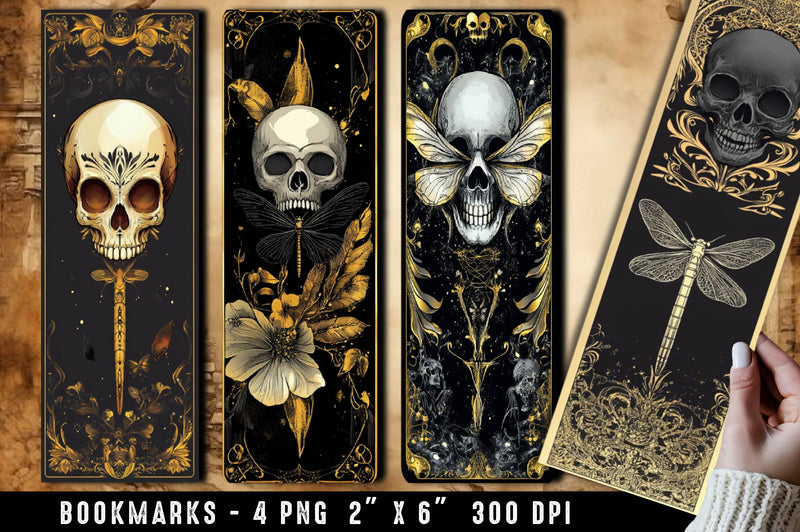 Skull Dragonfly Bookmark 2 - CraftNest - Digital Crafting and Art