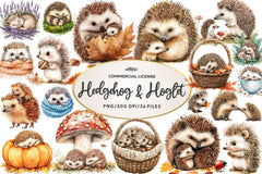 Hedgehog & Hoglet Clipart Bundle - CraftNest - Digital Crafting and Art