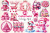 Pink Happy Christmas Clipart Bundle 1