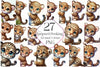 Leopard Peeking Around Corner Clipart Bundle