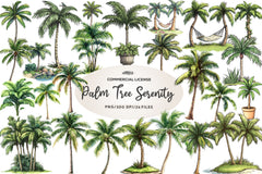 Palm Tree Serenity Clipart Bundle - CraftNest - Digital Crafting and Art