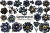 Glitter Luxury Black Spring Flower Clipart Bundle