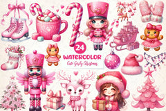 Cute Girly Christmas Clipart Bundle - CraftNest - Digital Crafting and Art