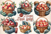 Autumn Apple Basket Clipart Bundle