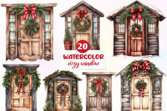 Christmas Cozy Window Clipart Bundle - CraftNest - Digital Crafting and Art