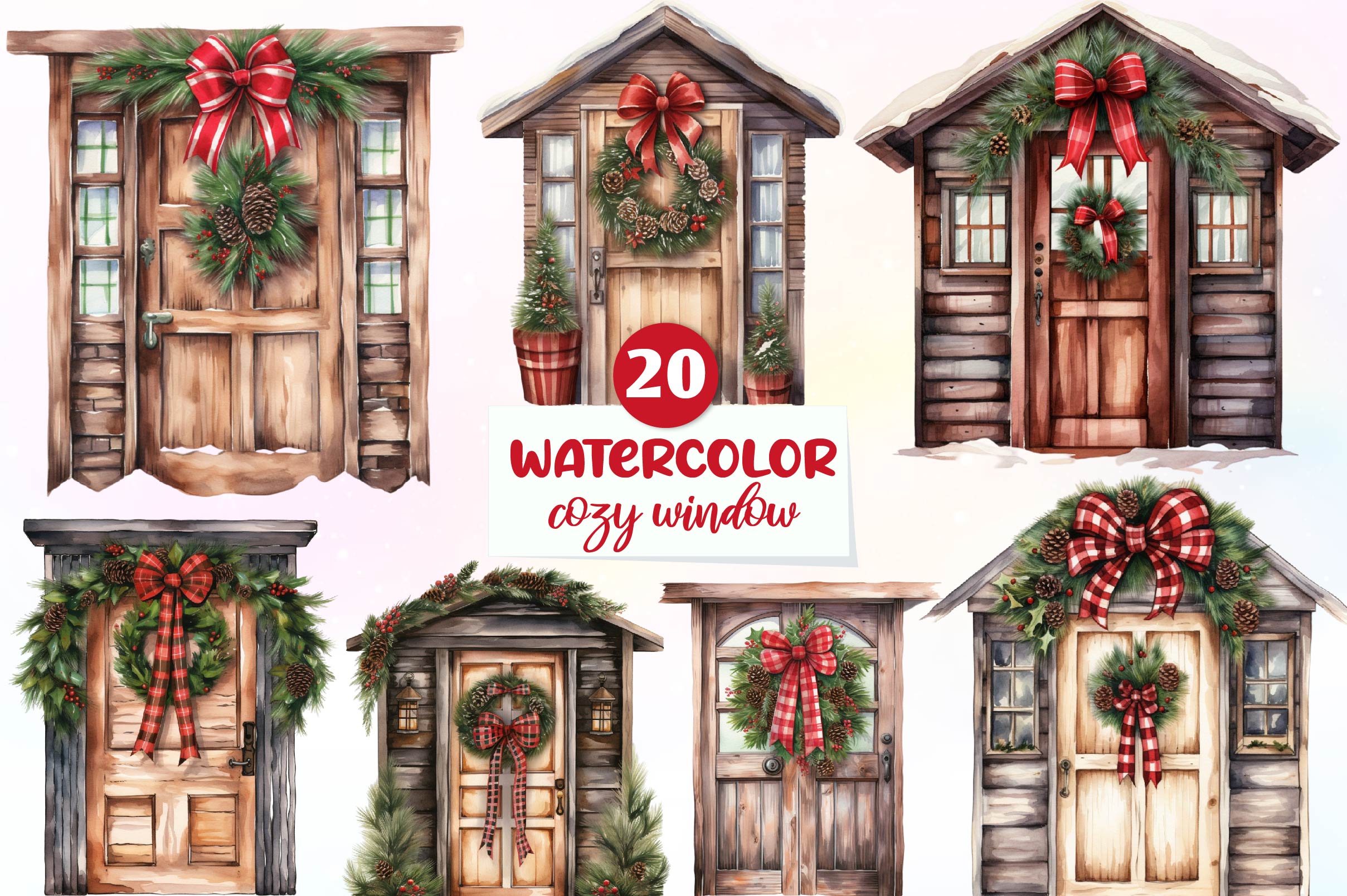 Christmas Cozy Window Clipart Bundle - CraftNest - Digital Crafting and Art
