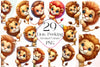 Lion Peeking Around Corner Clipart Bundle