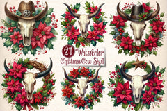 Christmas Cow Skull Clipart Bundle - CraftNest - Digital Crafting and Art