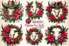 Christmas Cow Skull Clipart Bundle