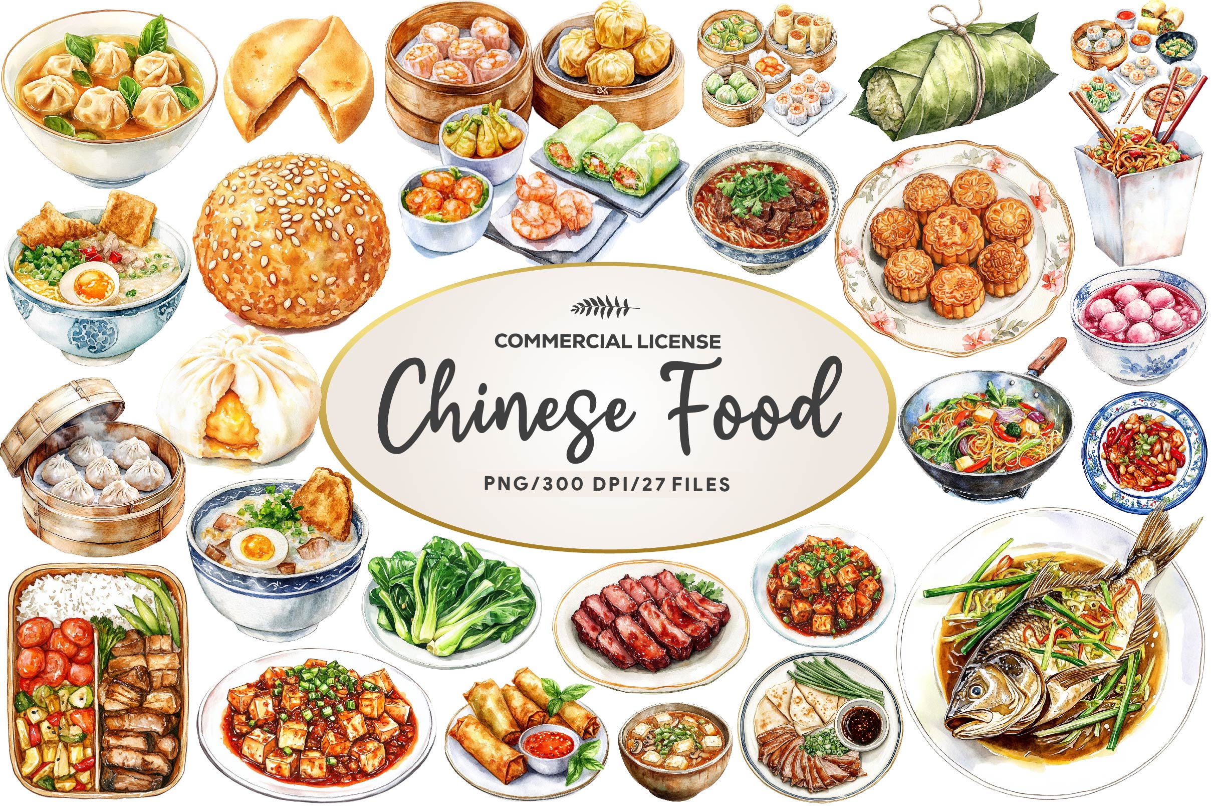 Chinese Food Clipart Bundle - CraftNest - Digital Crafting and Art