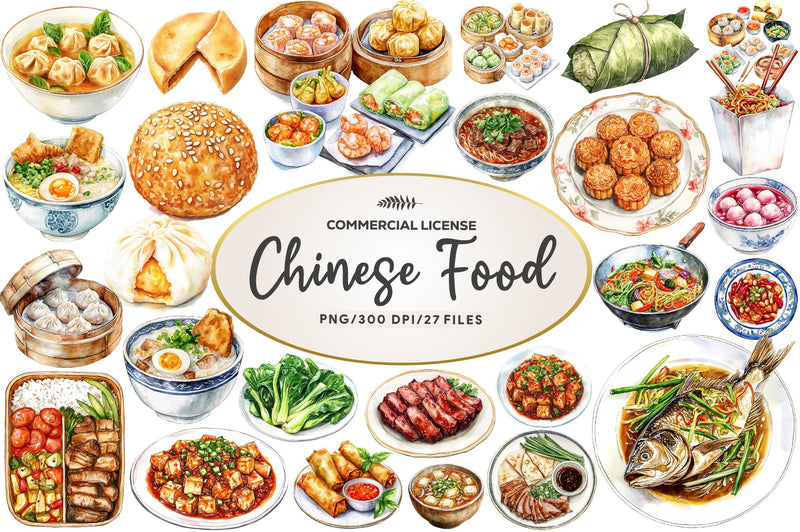 Chinese Food Clipart Bundle - CraftNest - Digital Crafting and Art
