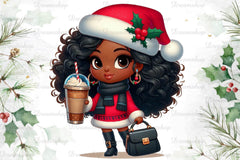 African American Christmas Girl Clipart Bundle 6 - CraftNest - Digital Crafting and Art