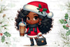 African American Christmas Girl Clipart Bundle 6