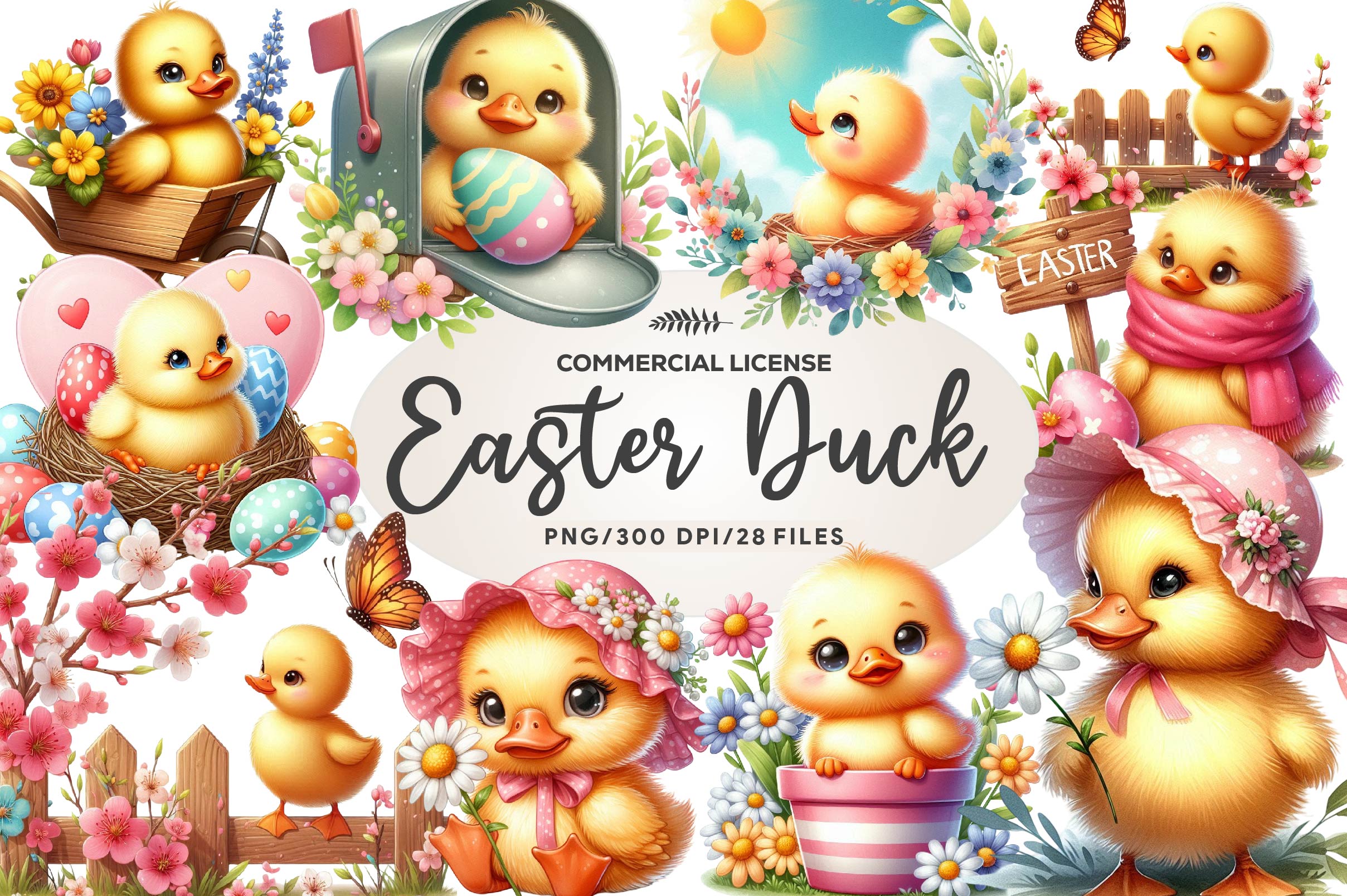 Spring & Easter Duck Clipart Bundle - CraftNest - Digital Crafting and Art