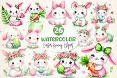 Cute Easter Bunny Clipart Bundle 9 - CraftNest - Digital Crafting and Art