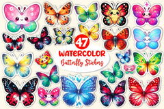 Kawaii Butterfly Stickers Sticker Clipart Bundle 3 - CraftNest - Digital Crafting and Art