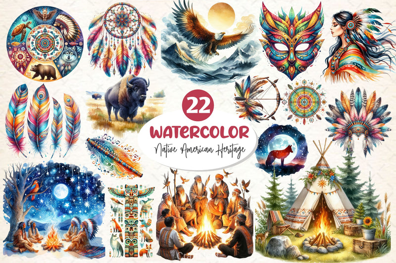 Native American Heritage Clipart Bundle 2 - CraftNest - Digital Crafting and Art