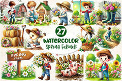 Spring Farmer Clipart Bundle 7 - CraftNest - Digital Crafting and Art
