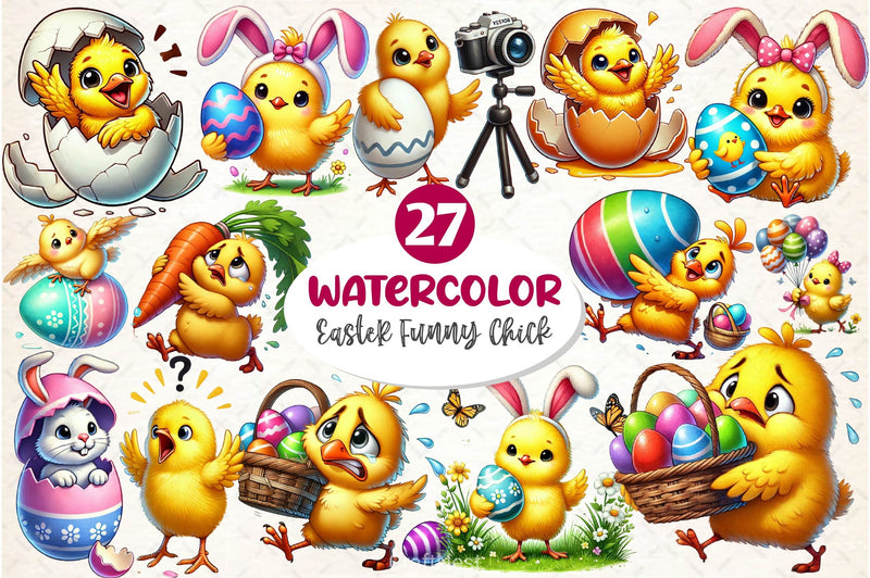 Easter Funny Chick Clipart Bundle 2 - CraftNest - Digital Crafting and Art