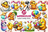 Easter Funny Chick Clipart Bundle 2