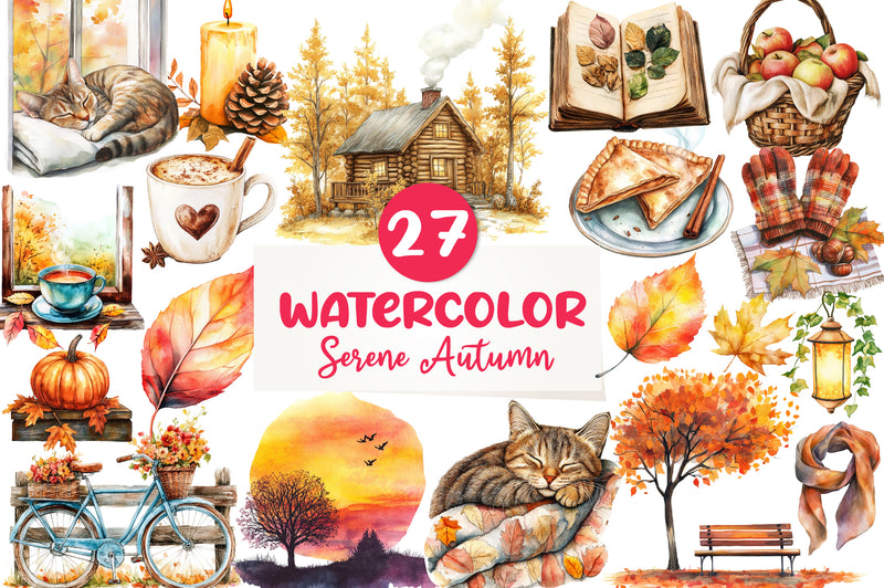 Serene Autumn Day Clipart Bundle - CraftNest - Digital Crafting and Art