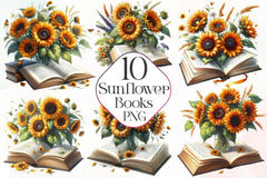 Sunflower Books Clipart Bundle - CraftNest - Digital Crafting and Art