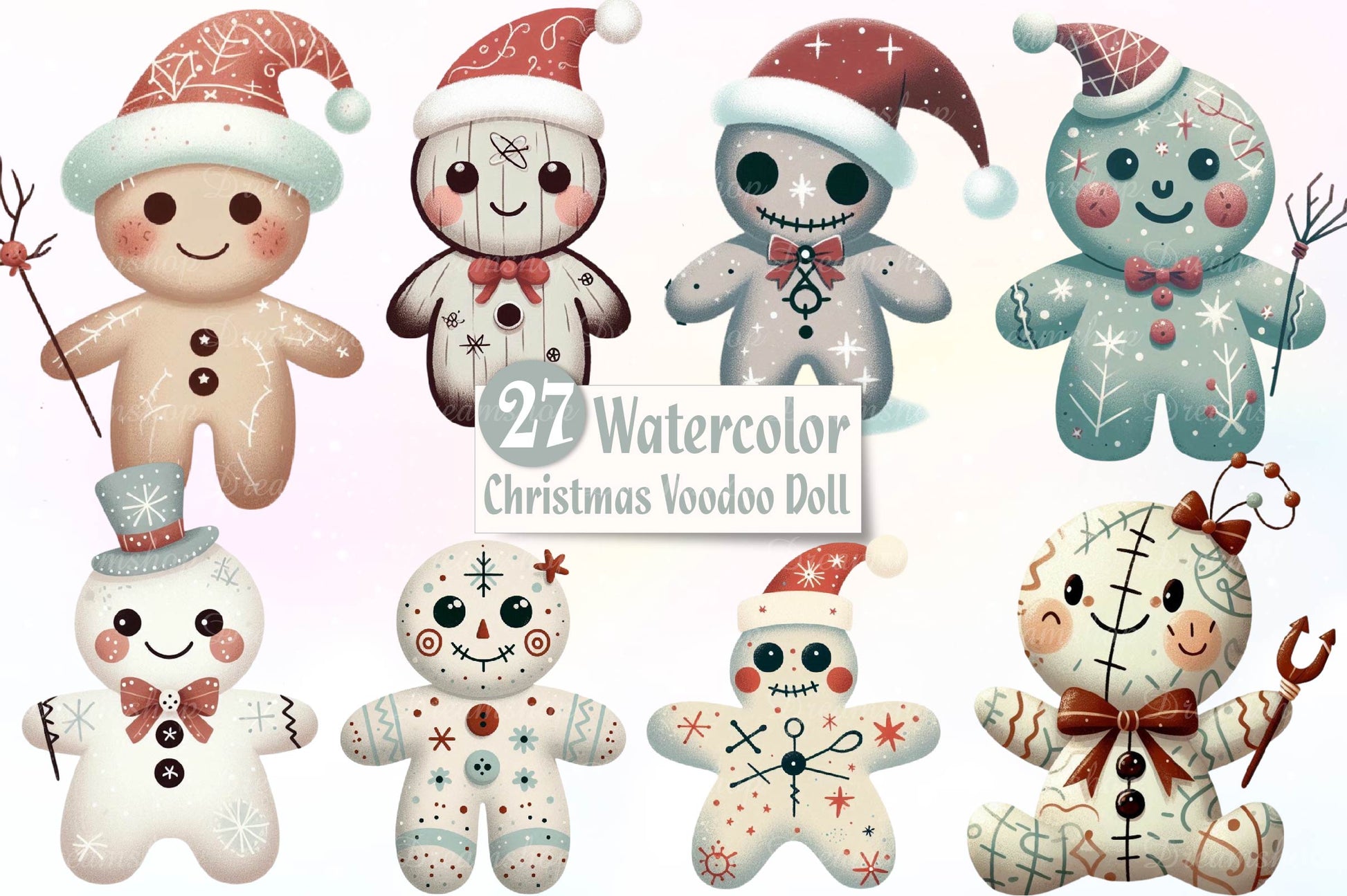 Christmas Gothic Voodoo Doll Clipart Bundle - CraftNest - Digital Crafting and Art