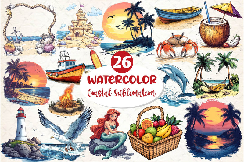 Coastal Clipart Bundle 6 - CraftNest - Digital Crafting and Art