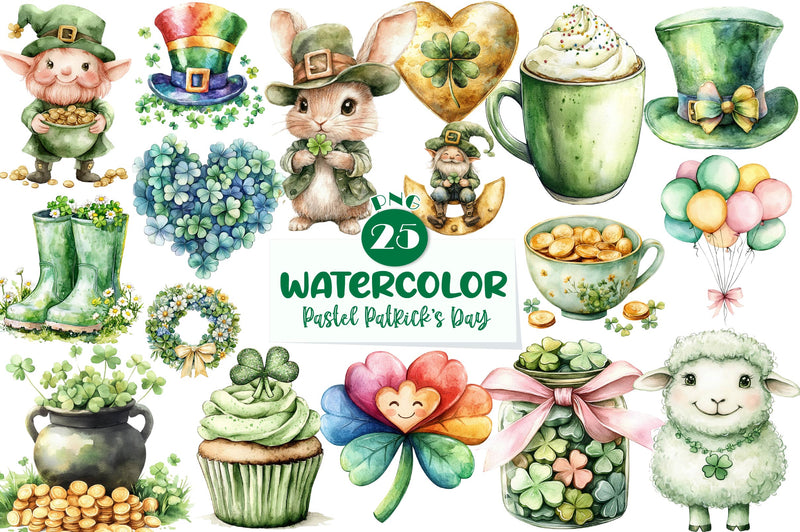 Pastel Patricks Day Clipart Bundle - CraftNest - Digital Crafting and Art