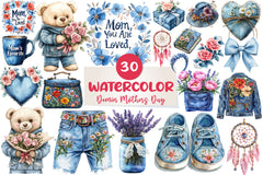 Denim Mothers Day Clipart Bundle - CraftNest - Digital Crafting and Art
