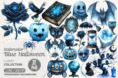 Blue Halloween Clipart Bundle 2 - CraftNest - Digital Crafting and Art