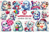 Valentine Cute Yeti Clipart Bundle 2