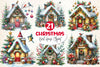 Christmas Bird House Clipart Bundle 3