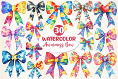 Autism Awareness Bow Clipart Bundle 2 - CraftNest - Digital Crafting and Art