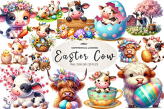 Easter Cow Clipart Bundle - CraftNest - Digital Crafting and Art