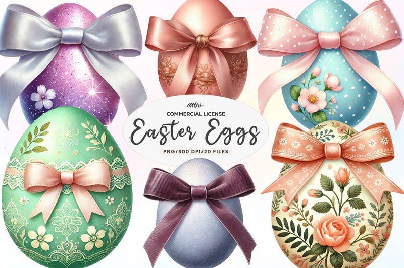Easter Eggs Coquette Bow Clipart Bundle - CraftNest - Digital Crafting and Art