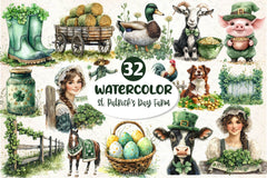 St Patricks Day Farm Clipart Bundle 3 - CraftNest - Digital Crafting and Art