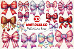 Glitter Coquette Valentine Bow Clipart Bundle - CraftNest - Digital Crafting and Art