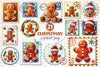 Christmas Gingerbread Postage Stamps Clipart Bundle 2