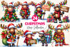 Adorable Christmas Moose Clipart Bundle