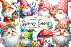 Cute Spring Gnome Clipart Bundle - CraftNest - Digital Crafting and Art