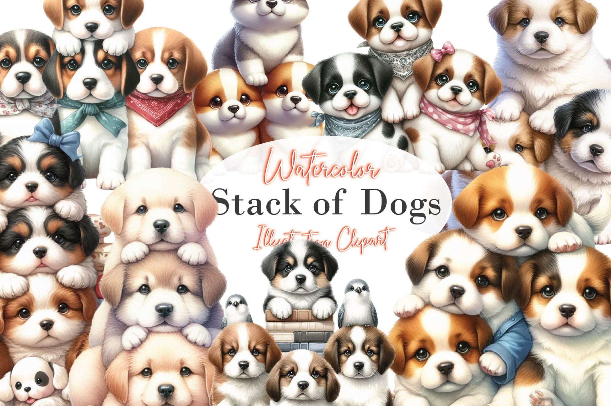 Stack Of Dogs Clipart Bundle - CraftNest - Digital Crafting and Art