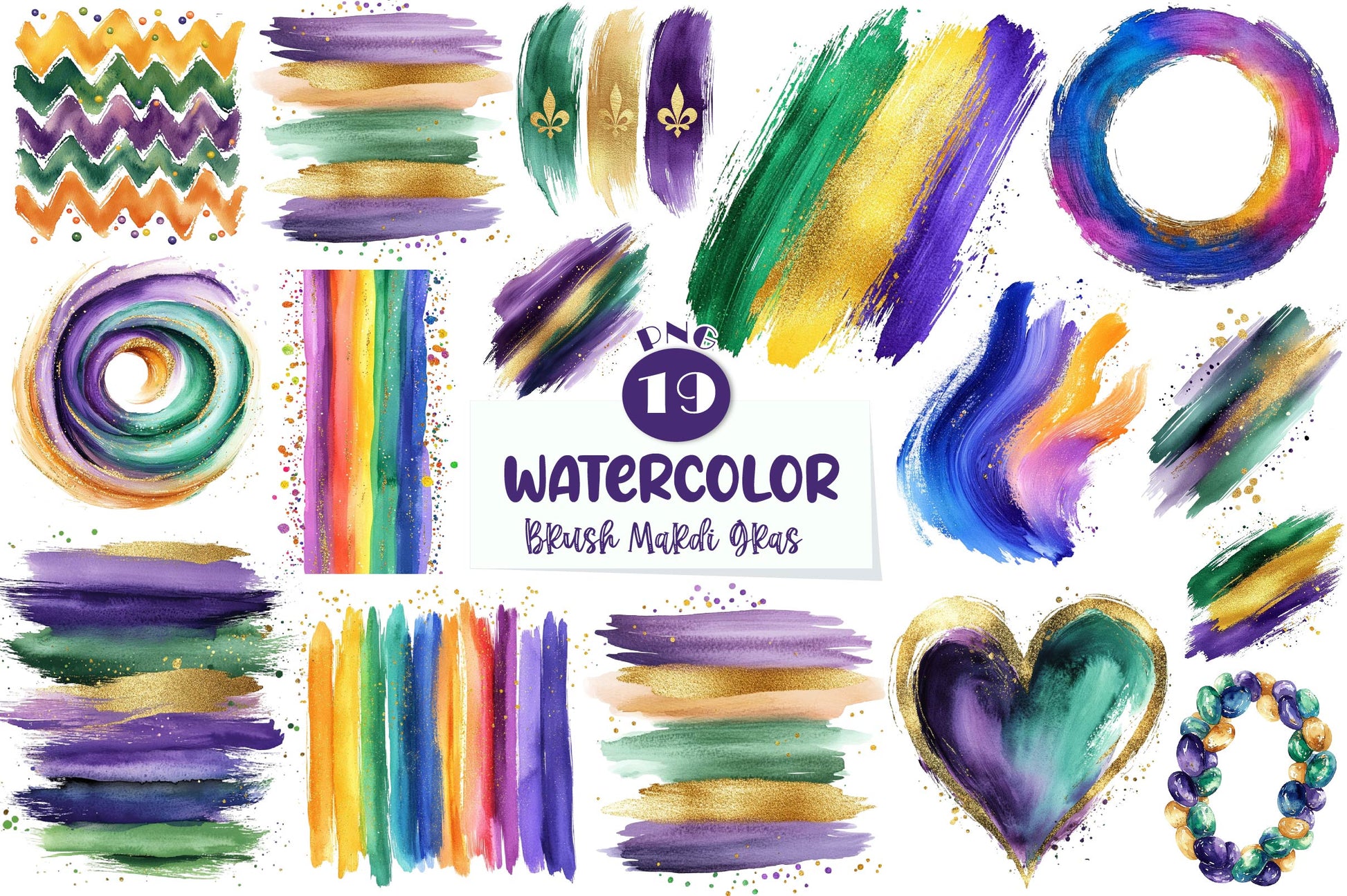 Brush Mardi Gras Clipart Bundle - CraftNest - Digital Crafting and Art