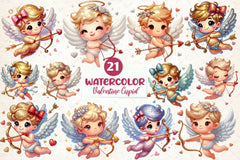 Glitter Valentine Cupid Clipart Bundle - CraftNest - Digital Crafting and Art