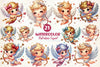 Glitter Valentine Cupid Clipart Bundle
