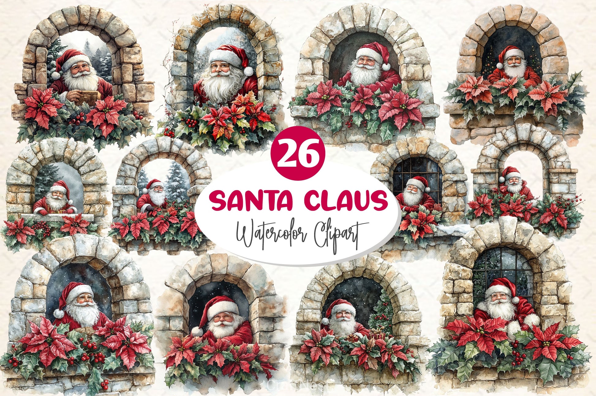 Santa Claus Clipart Bundle 4 - CraftNest - Digital Crafting and Art